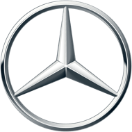 Mercedes-Benz logo - a silver three-pointed star enclosed in a circle.